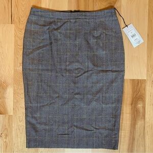 Jaeger 100% Wool Houndstooth Glen Plaid Pencil Skirt